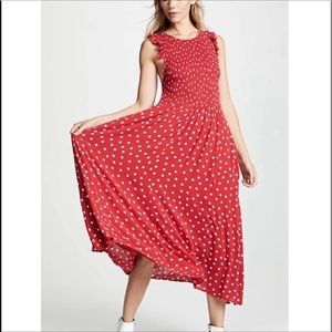 Free People Chambray Butterflies Midi Dress - XL